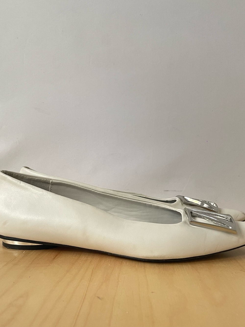 Zara ballerina white pointed-toe flats | EU 36